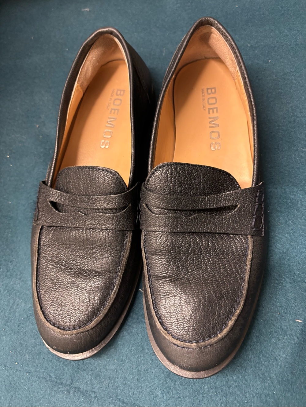 Black Leather Penny Loafers